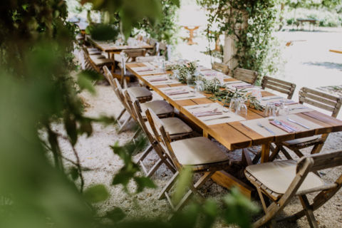 Fotoaufnahme der Tischdekoration zur Feier