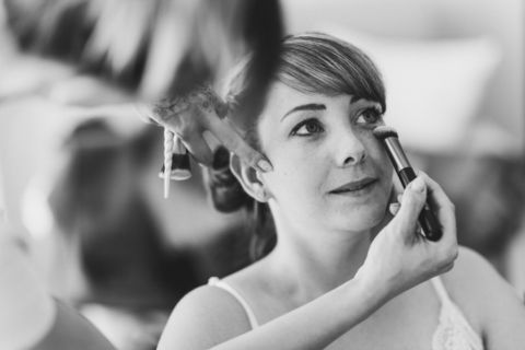 Hochzeitsfoto des Braut Make-Ups