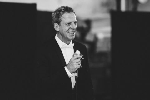 Bräutigam Rede zur Hochzeit - Fotoaufnahme