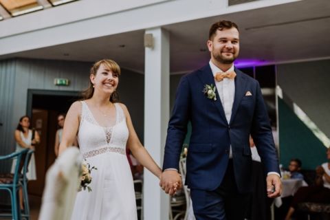 Fotoaufnahme zur Brautpaar Begrüßung durch die Gäste