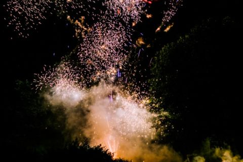 Hochzeitsfotos mit Feuerwerk