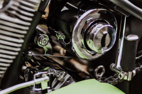 Detailfoto eines Motorrads