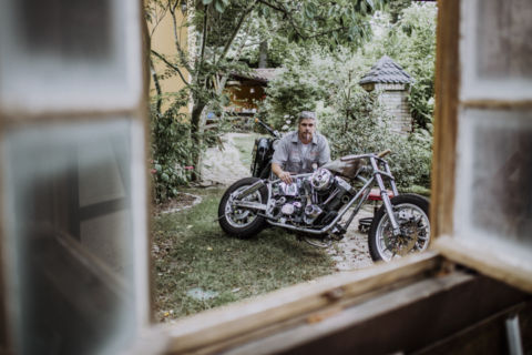 Motorrad-Fotografie mit Fahrer