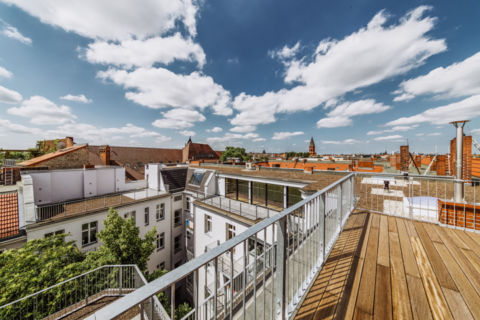 Immobilienfotografie von einer Dachterrasse in Berlin