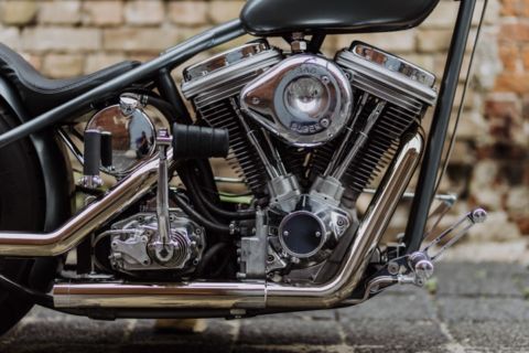 Detailfoto eines Motorrads