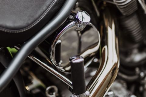 Foto des Motorrads als Detailaufnahme