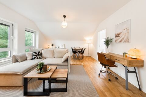 Fotografie Interieur - Wohnzimmer mit viel Tageslicht